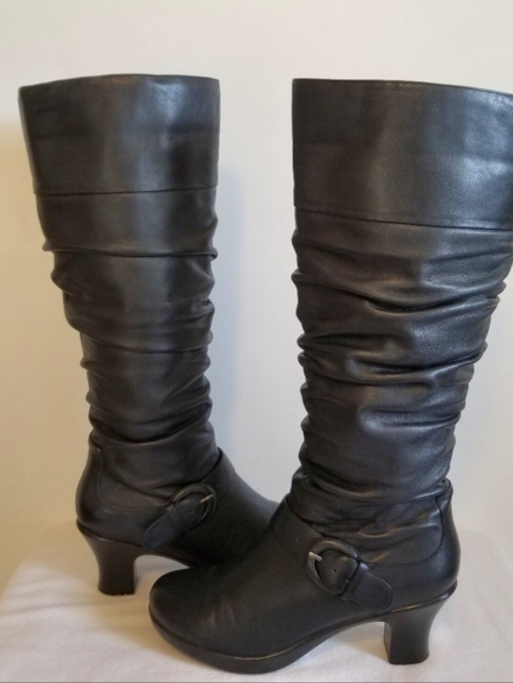 Dansko Black Leather Boots Slouch 7 7.5